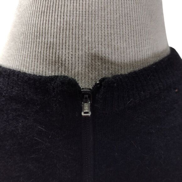 Vintage 60s Cashmere Midi Shift Dress Size M Beaded Crew Neckline Mod Sleeveless - Picture 9 of 14